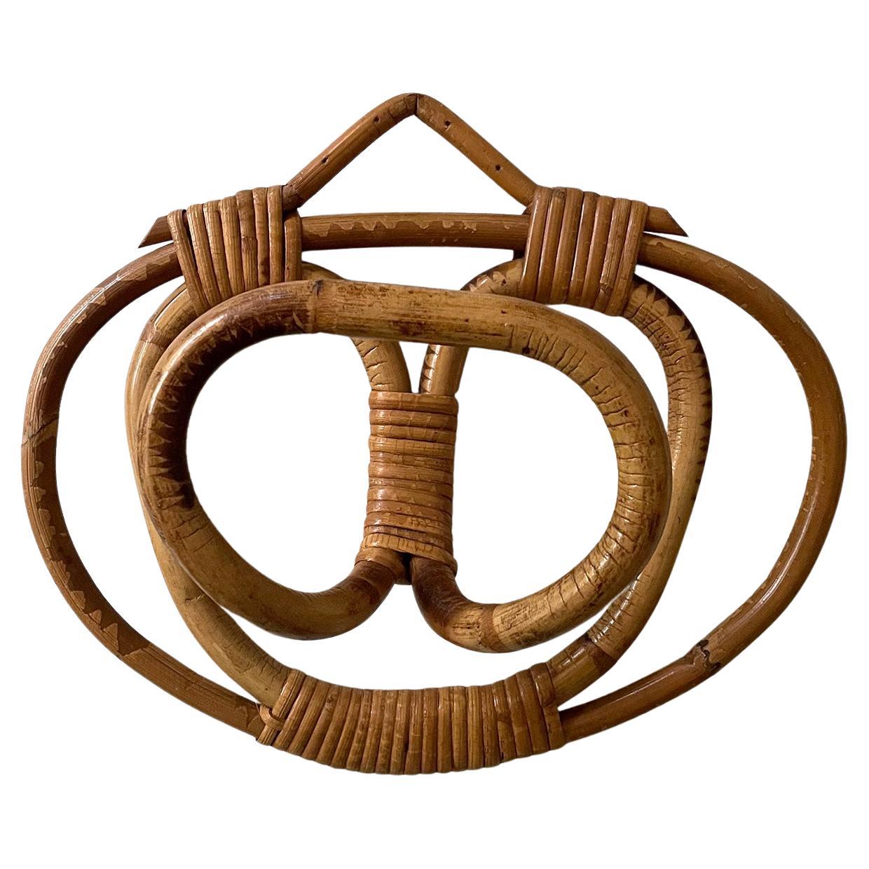 Franco Albini and Franca Helg Rattan Coat Hook For Sale