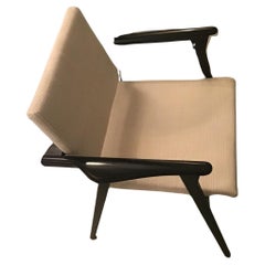 Fauteuil Franco Albini Legno Imbottito stoffa 1955 Italie 