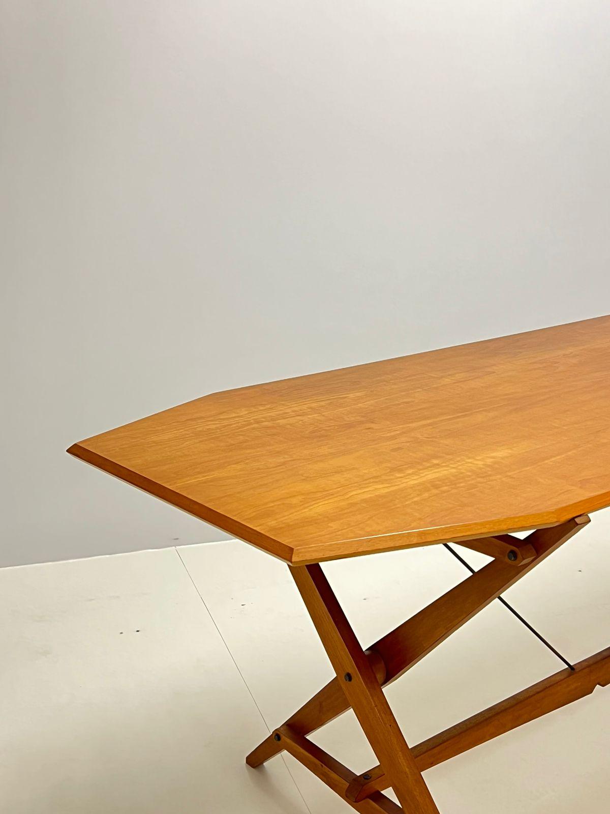 Mid-Century Modern Franco Albini ash dining table Model TL2 Cavalletto, Poggi, (Very First Edition) For Sale