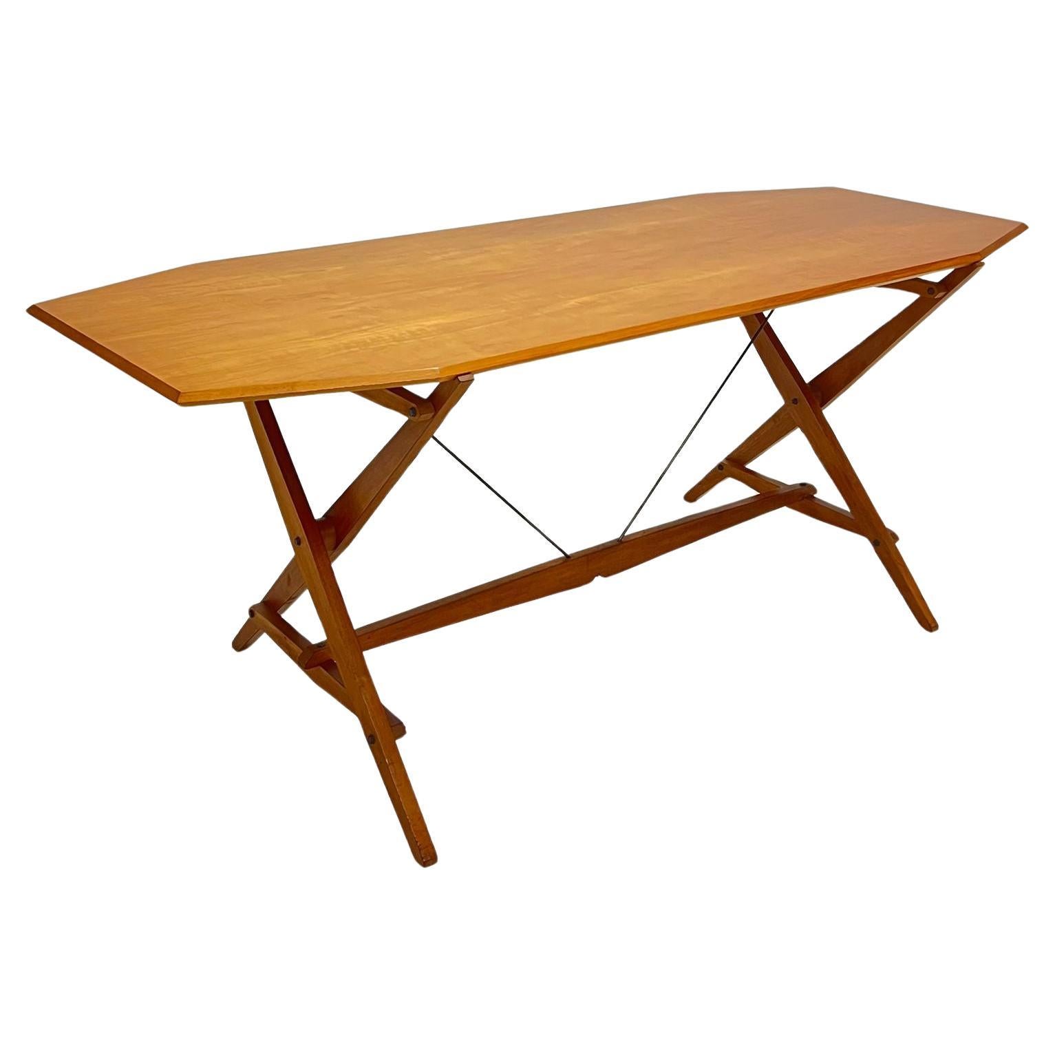 Franco Albini ash dining table Model TL2 Cavalletto, Poggi, (Very First Edition) For Sale
