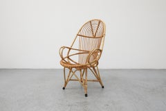 Franco Albini (attr) High Back Bamboo Lounge Chair