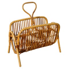 Vintage Franco Albini attributed Bamboo Magazine Holder