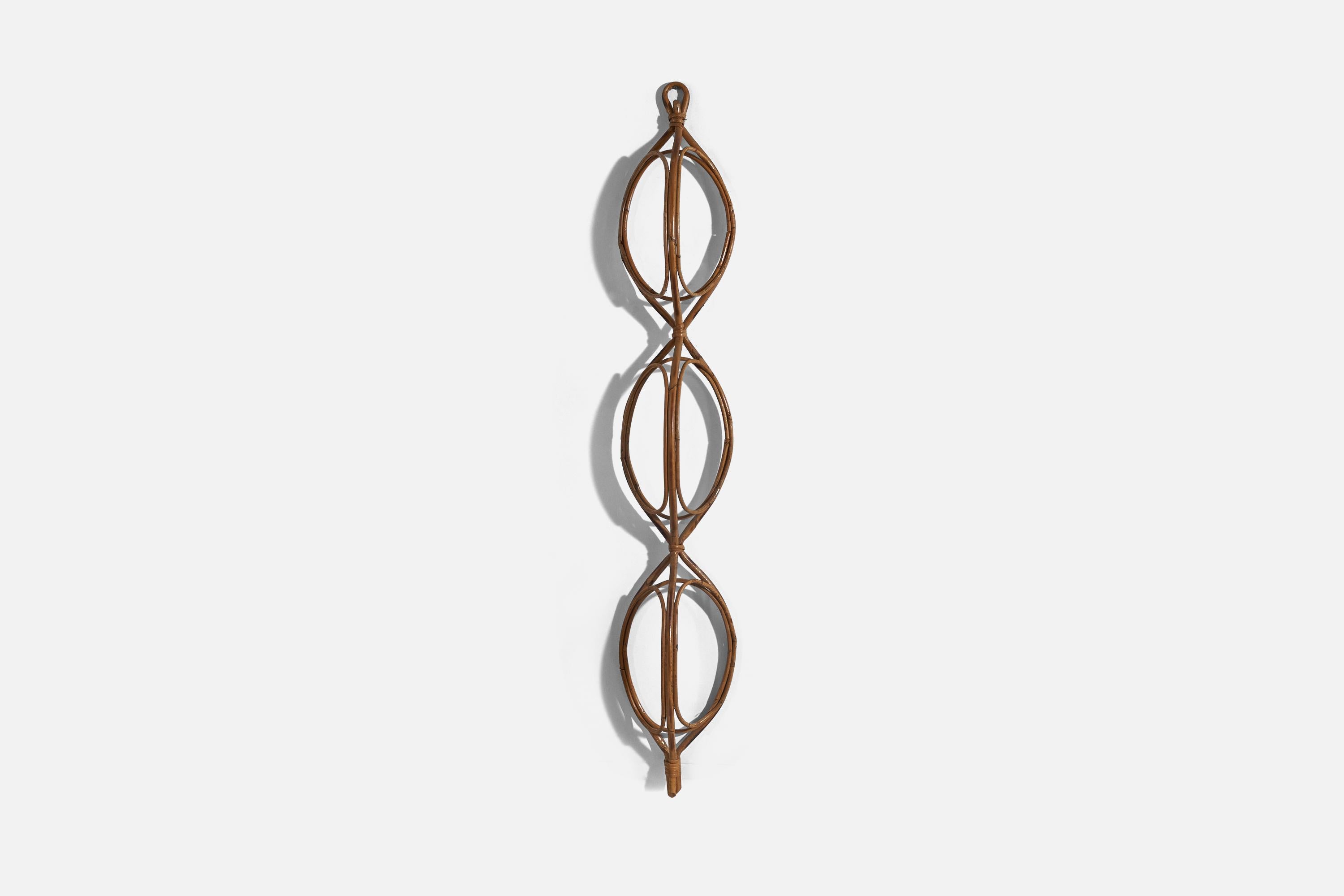 A bamboo and rattan coat rack design attributed to Franco Albini, Italy, 1950s.

