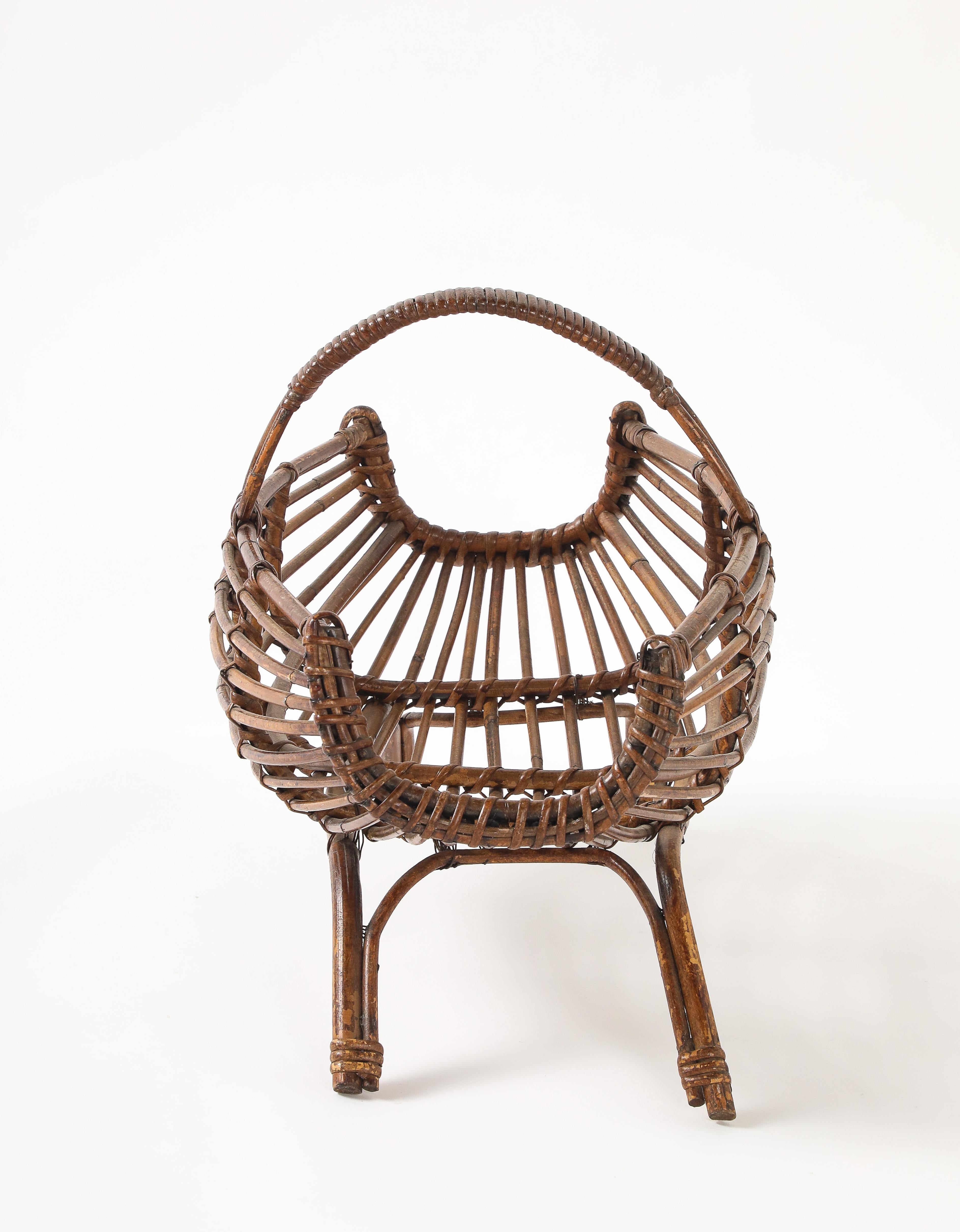 Franco Albini Cestino in bambù con manico, Italia, anni '50 circa in vendita 6