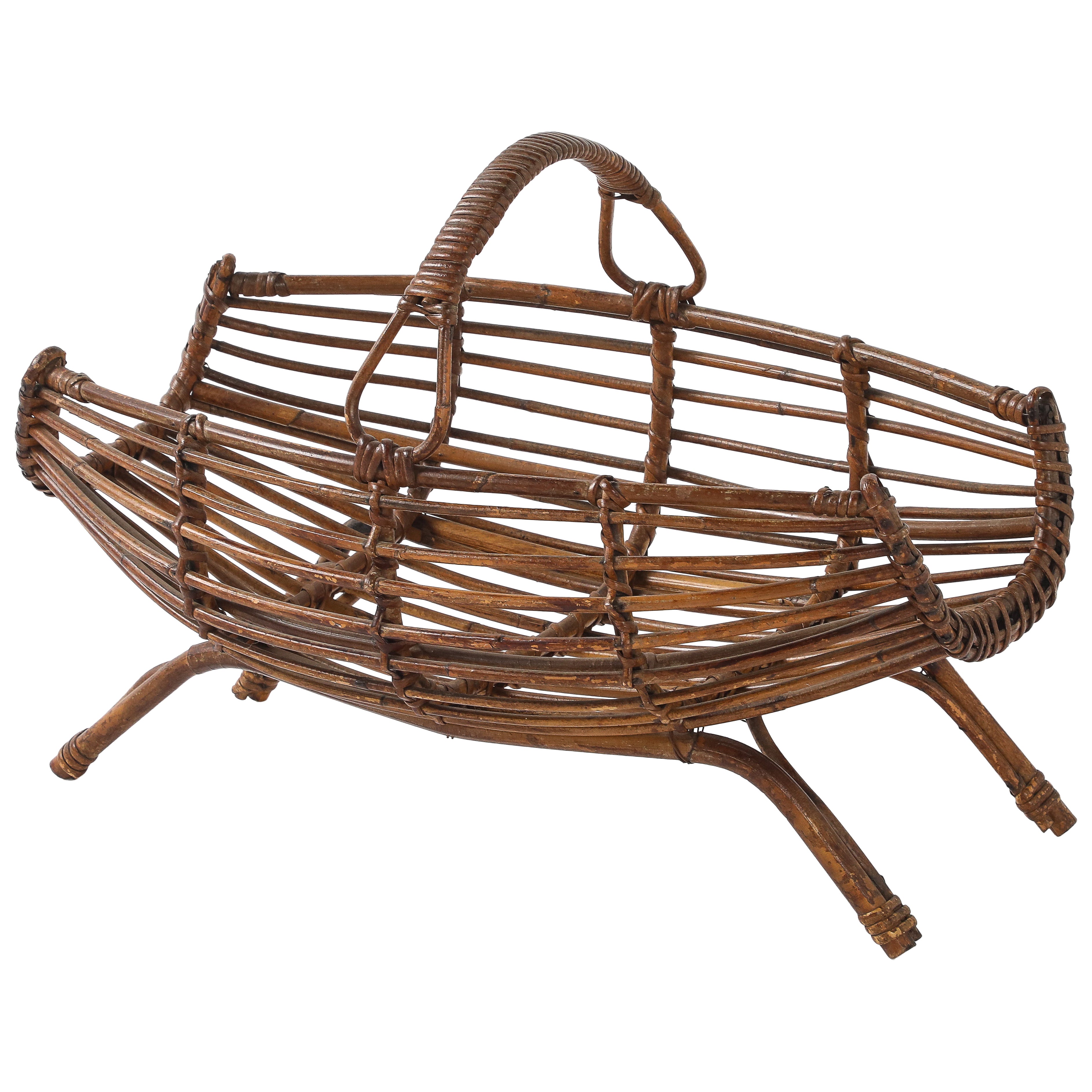 Franco Albini Cestino in bambù con manico, Italia, anni '50 circa