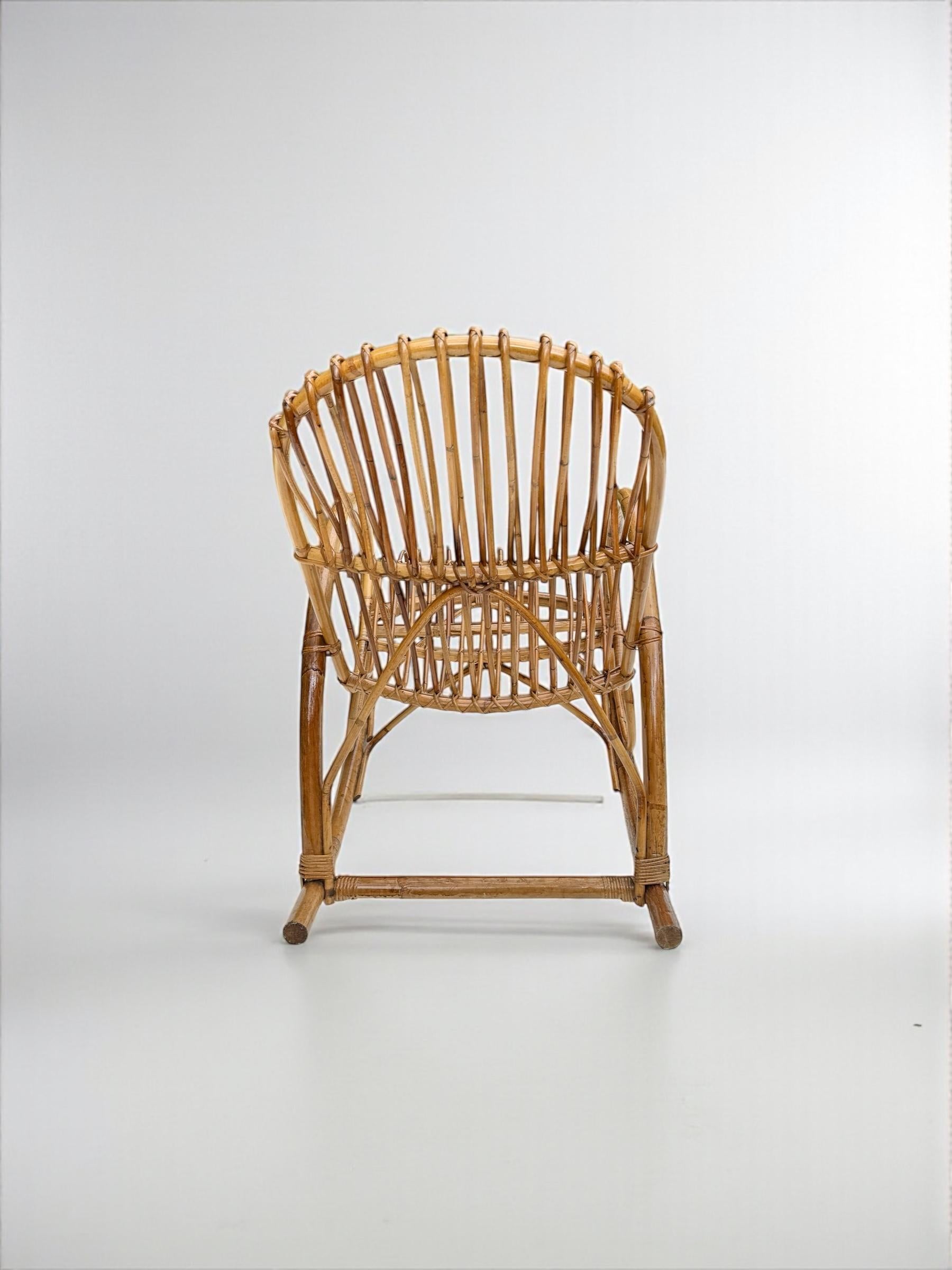 Franco Albini, Bamboo Rocking Chair, Italy 1950's In Good Condition For Sale In London, GB