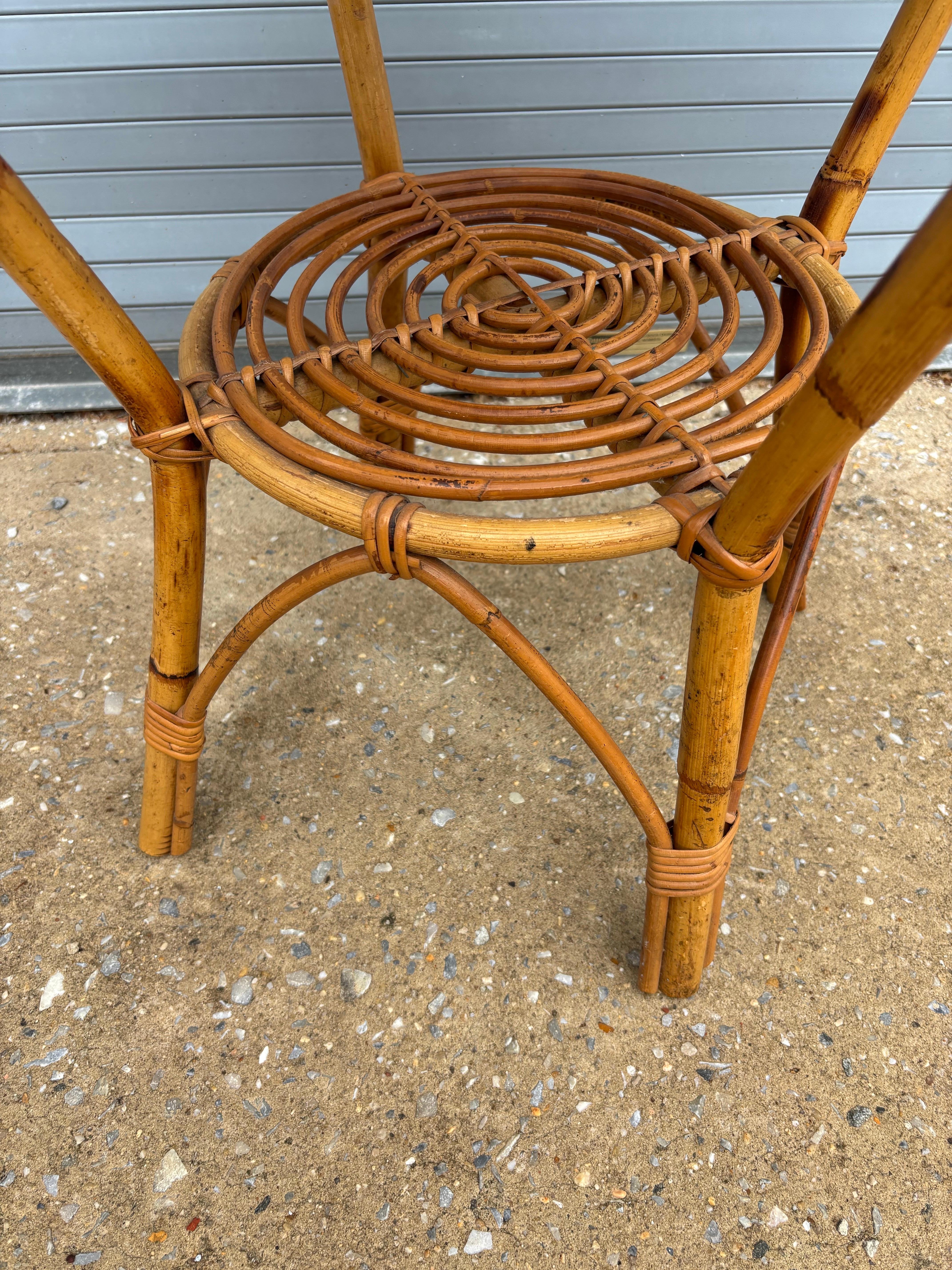 Mesa redonda de bambú Franco Albini en Bueno estado para la venta en Philadelphia, PA