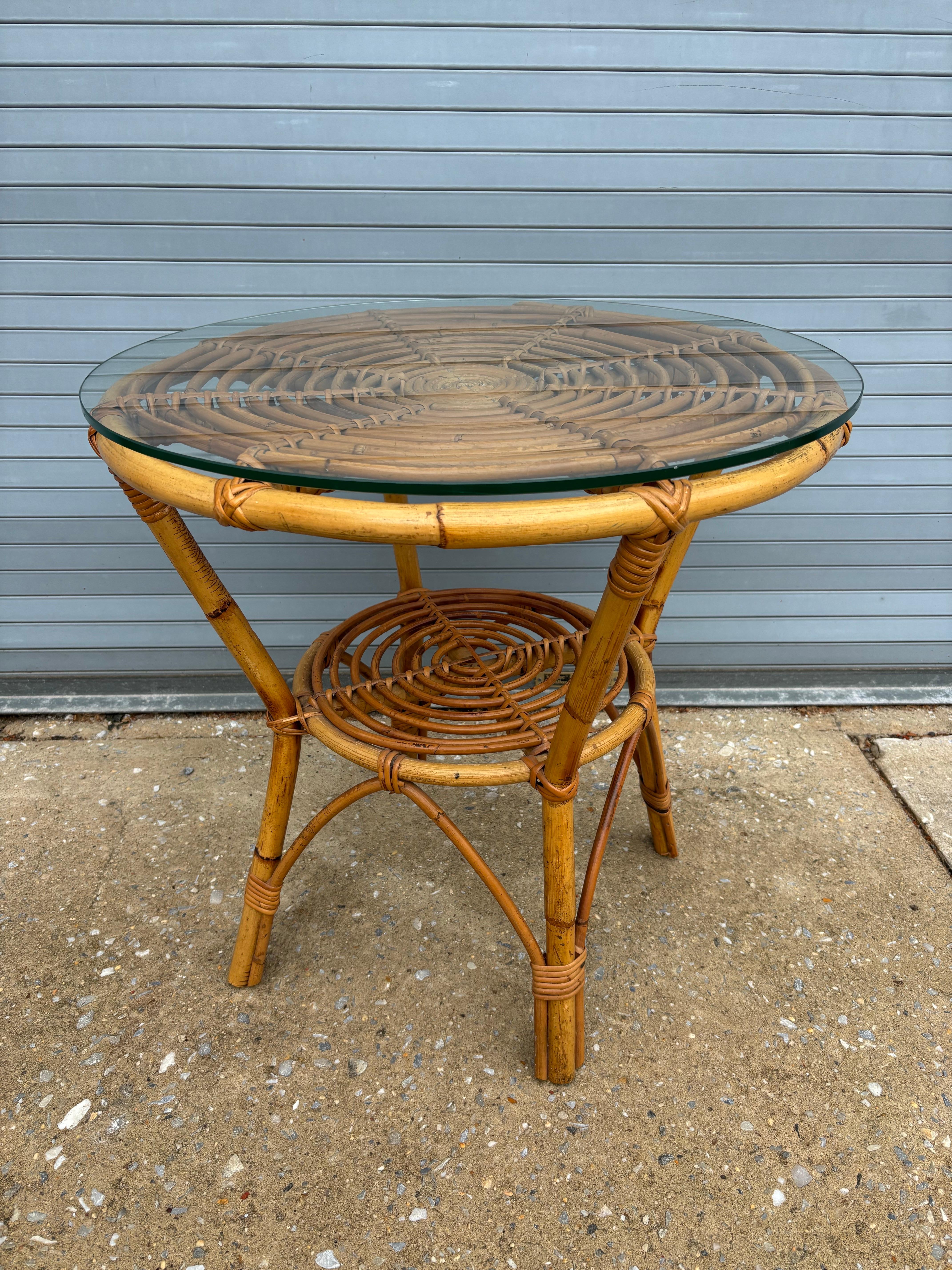 Mesa redonda de bambú Franco Albini Bambú en venta