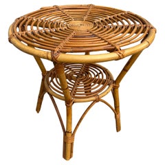 Runder Tisch aus Bambus von Franco Albini