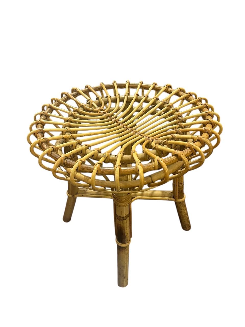 Organic Modern Franco Albini Bamboo Stool 1960's Italy For Sale