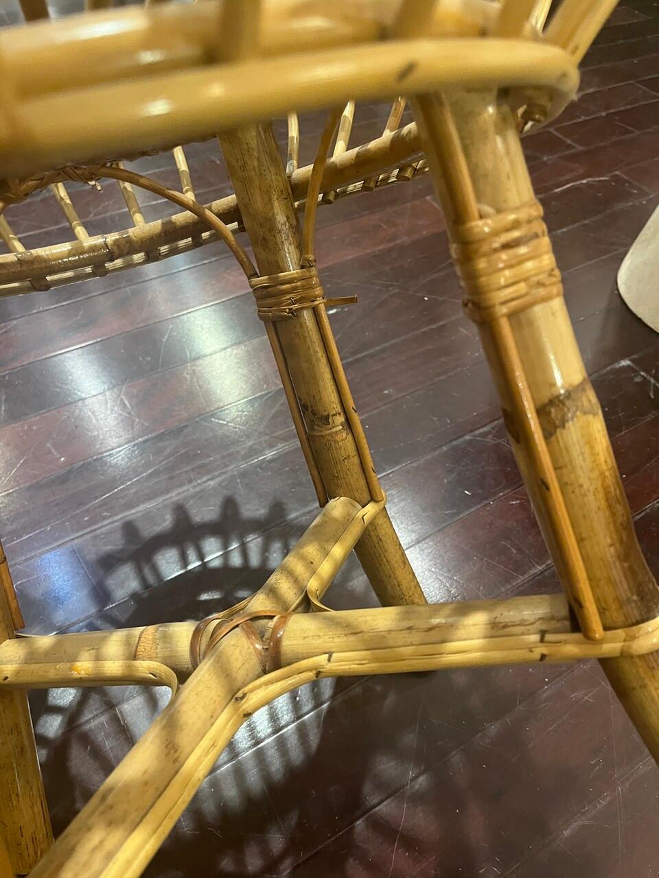 Franco Albini Bamboo Stool 1960's Italy In Good Condition For Sale In Houston, TX