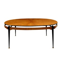Bellissimo tavolo da pranzo in palissandro radiante, attribuito a Ico Parisi, circa 1954