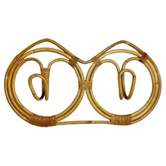 Porte-manteau Bonacina, rotin, bambou, années 1950, Italie