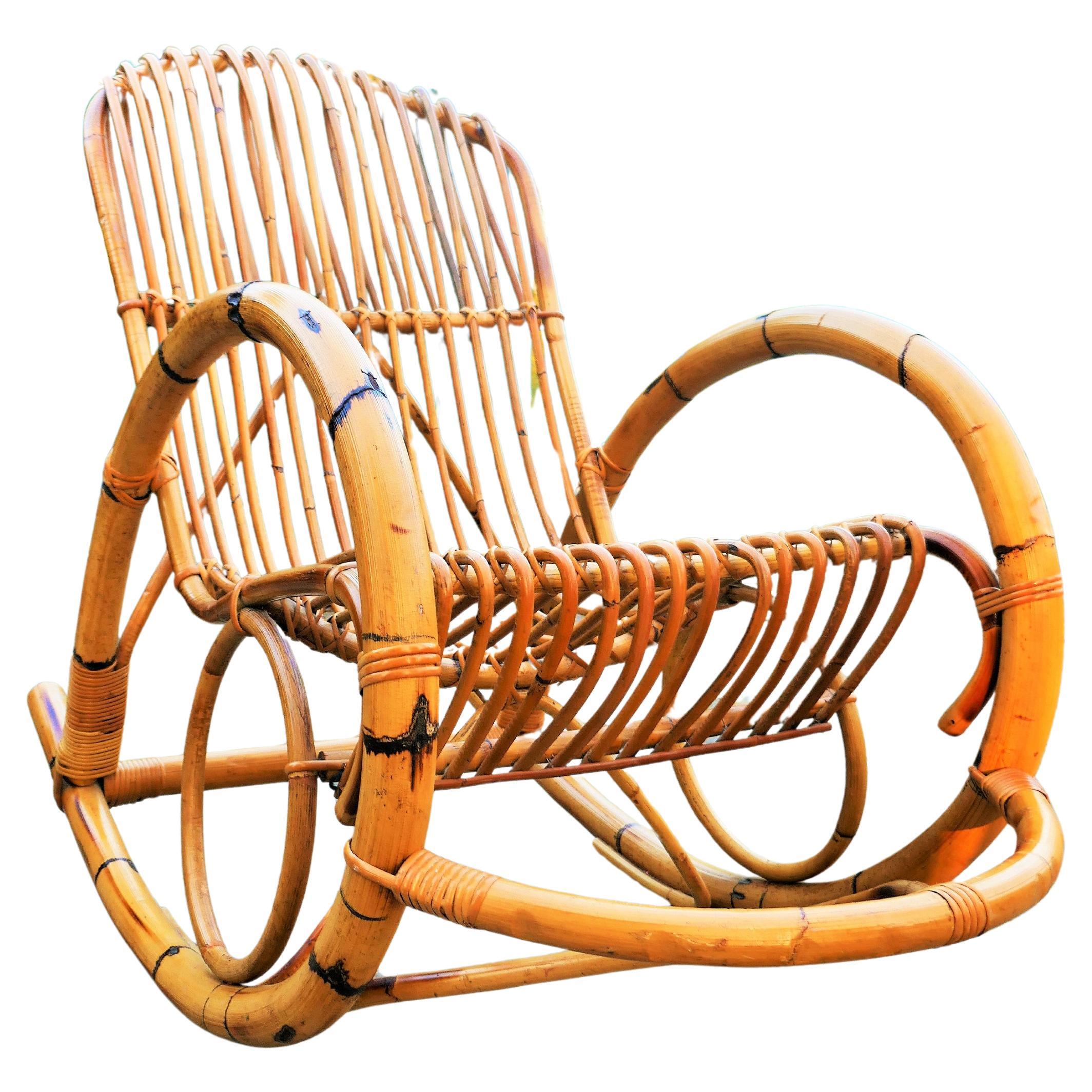 Bamboo and rattan rocking chair.
This chair is featured in the movie A Man on the Run 2018
Good condition.
Thanks