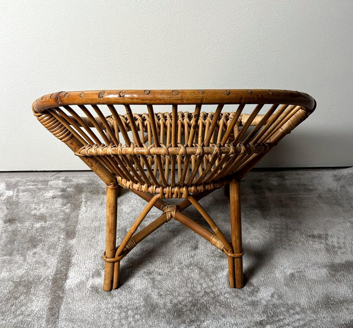 Rustic Italian Vintage  Children’s Armchair In Bamboo And Wicker For Sale 1