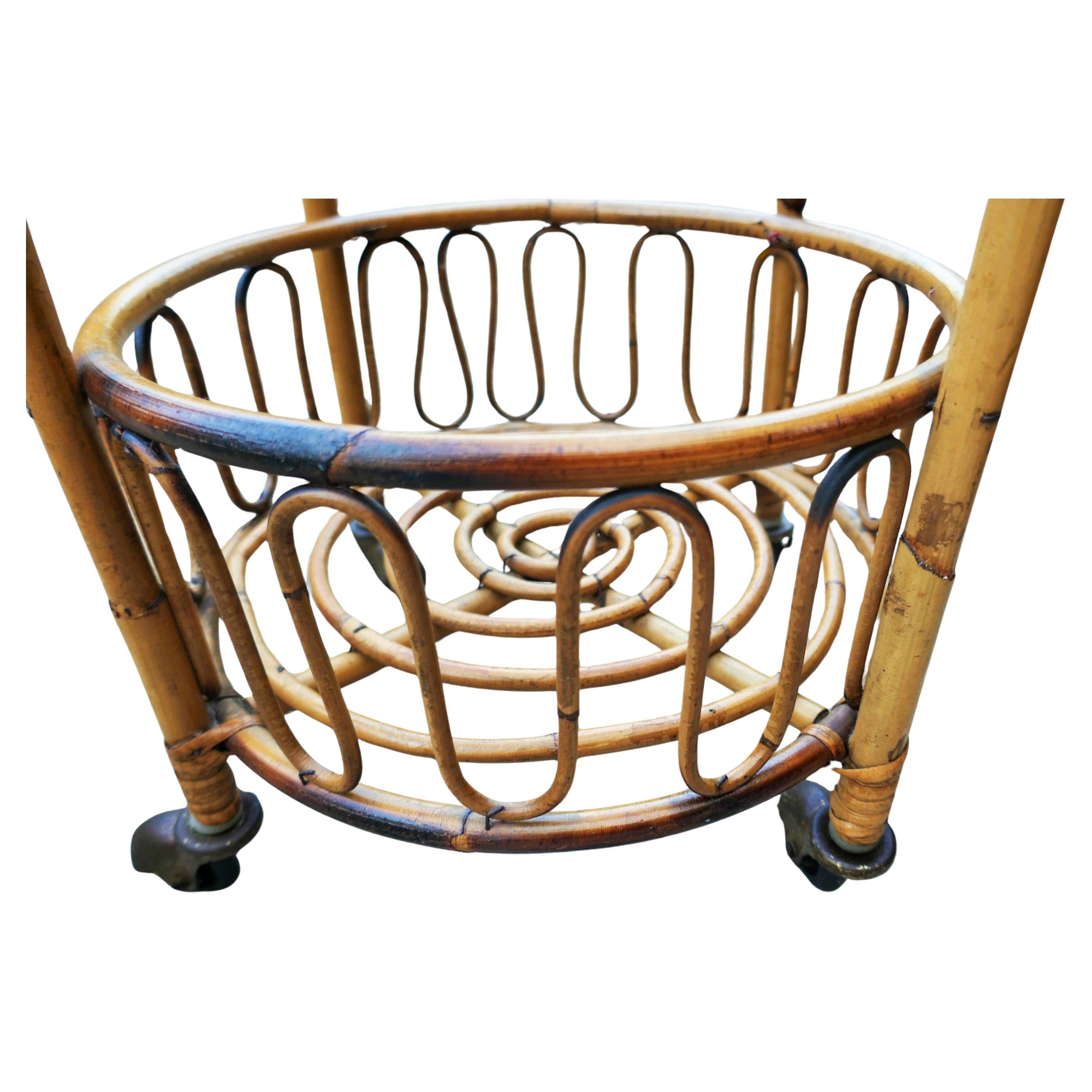 Mid-20th Century Rattan trolley For Sale