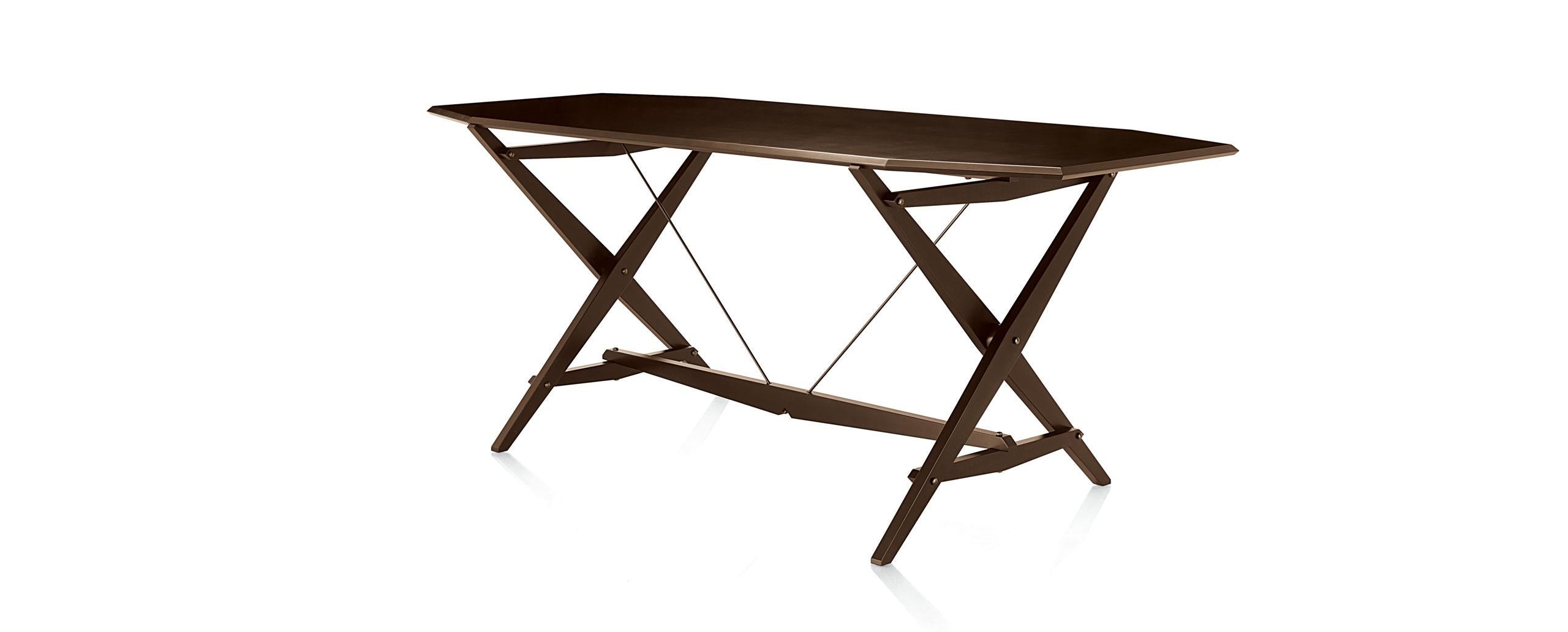 Contemporary Franco Albini Cavalletto Table, Black Stained Wood by Cassina