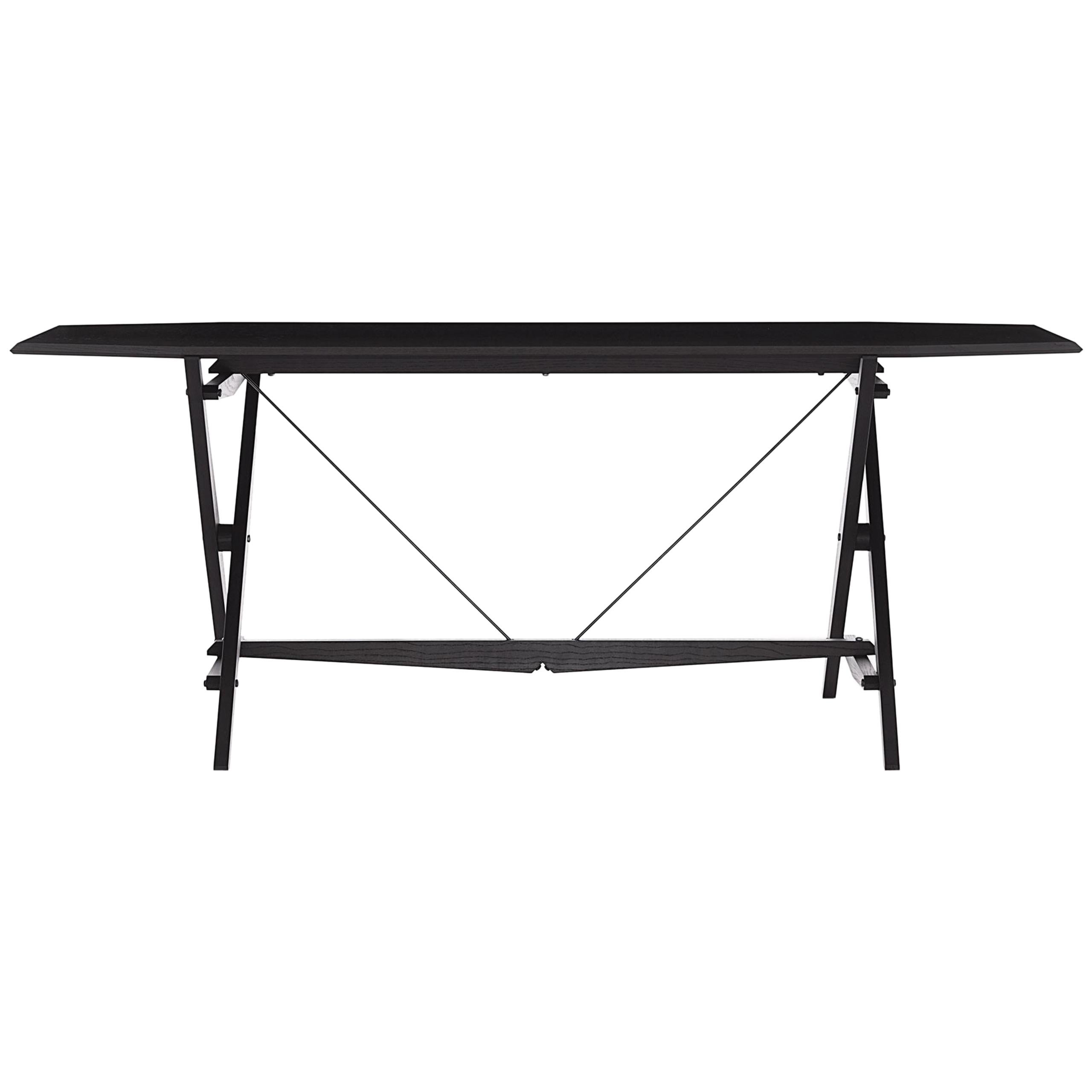 Franco Albini Cavalletto Table, Black Stained Wood by Cassina For Sale