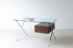 Franco Albini, center desk with dark wood drawers