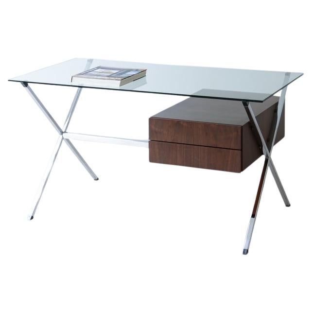 Franco Albini, center desk with dark wood drawers