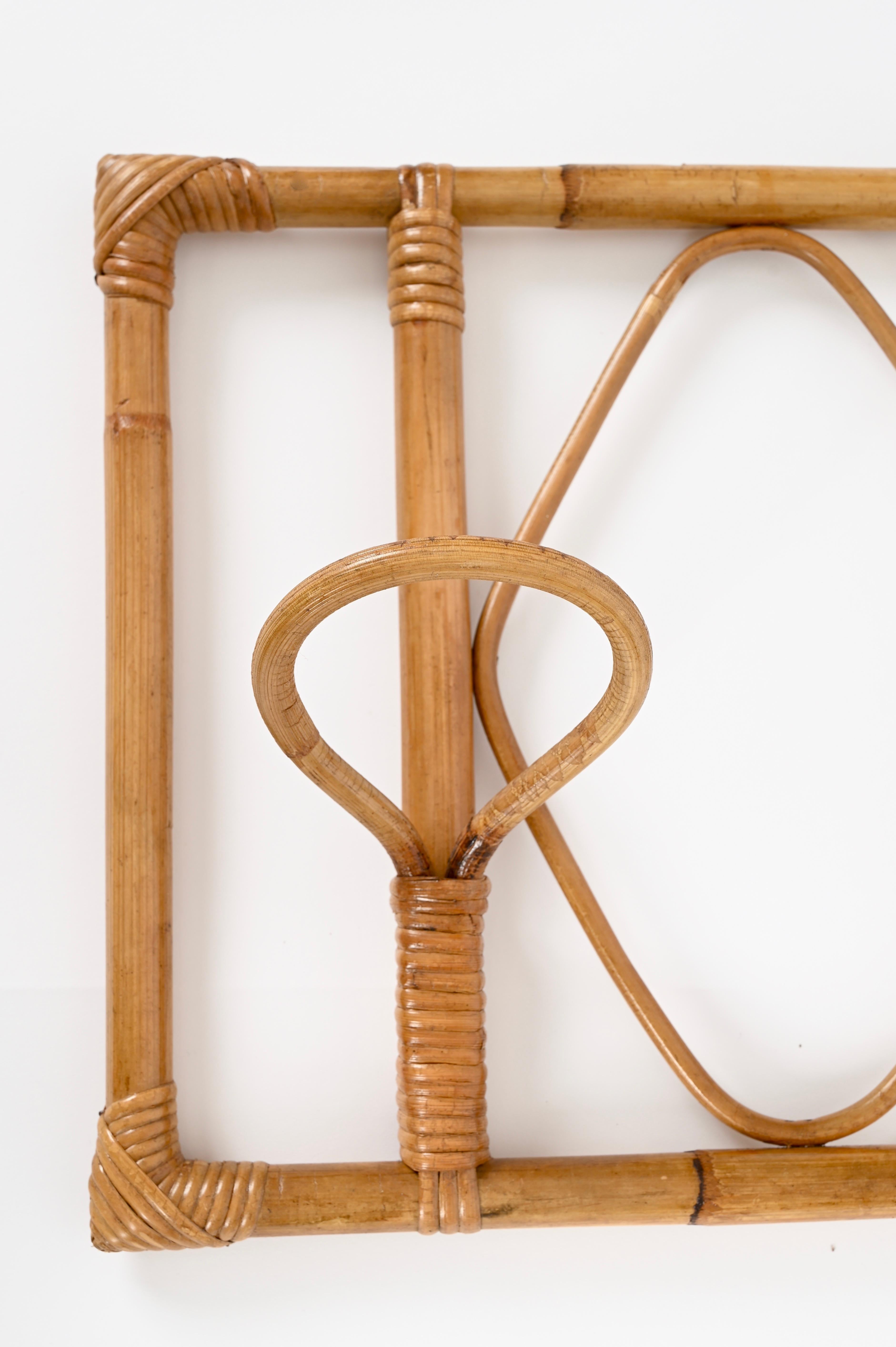 Franco Albini Coat Rack in Bamboo and Woven Rattan, Italy 1960s en venta 2