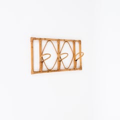 Franco Albini Coat Rack in Bamboo and Woven Rattan, Italy 1960s