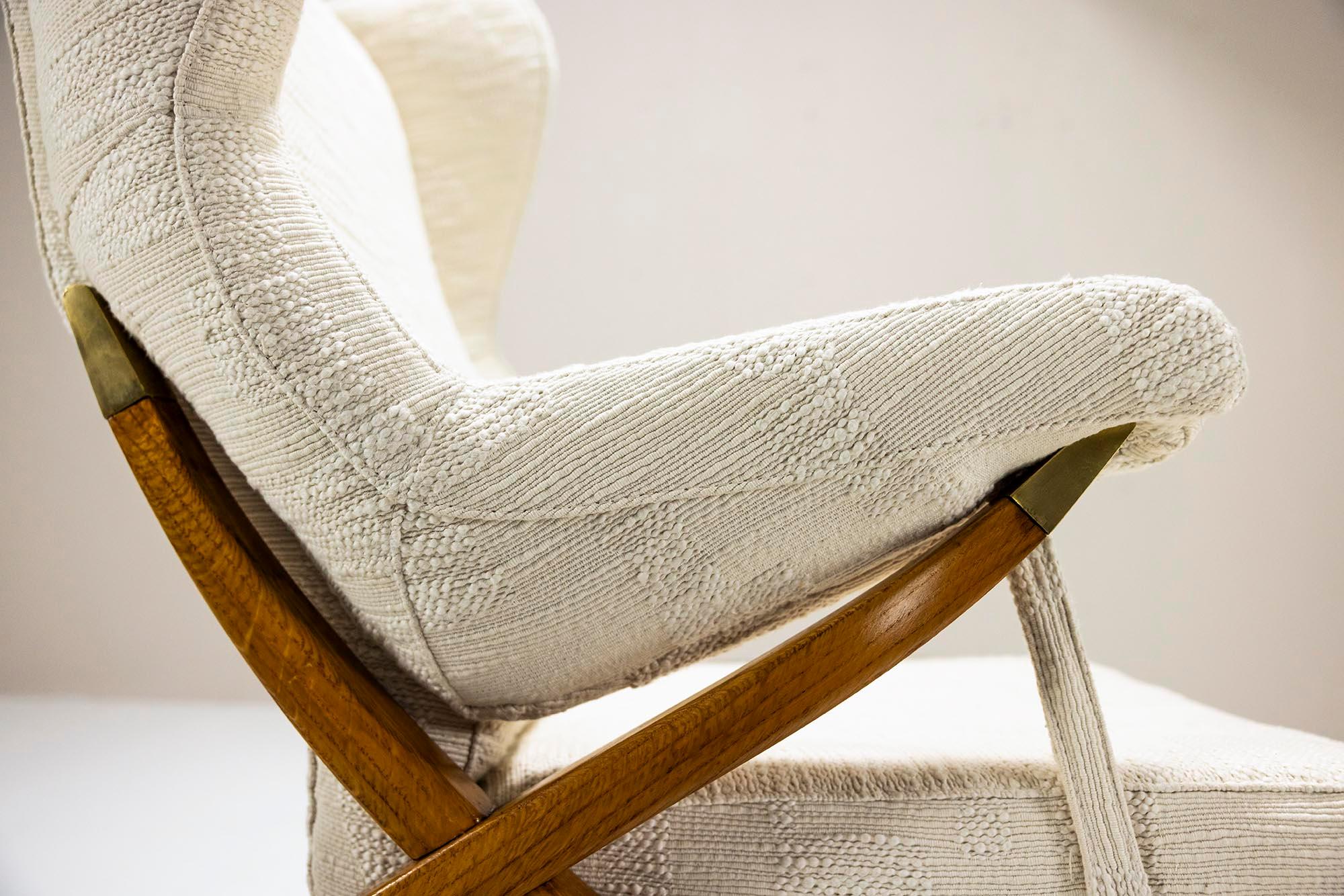 Franco Albini “Fiorenza” Lounge Chair in Dedar Fabric for Arflex, Italy 1952 8