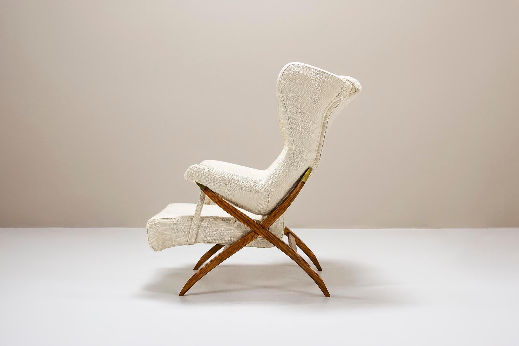 Franco Albini “Fiorenza” Lounge Chair in Dedar Fabric for Arflex, Italy 1952 In Good Condition In Hellouw, NL