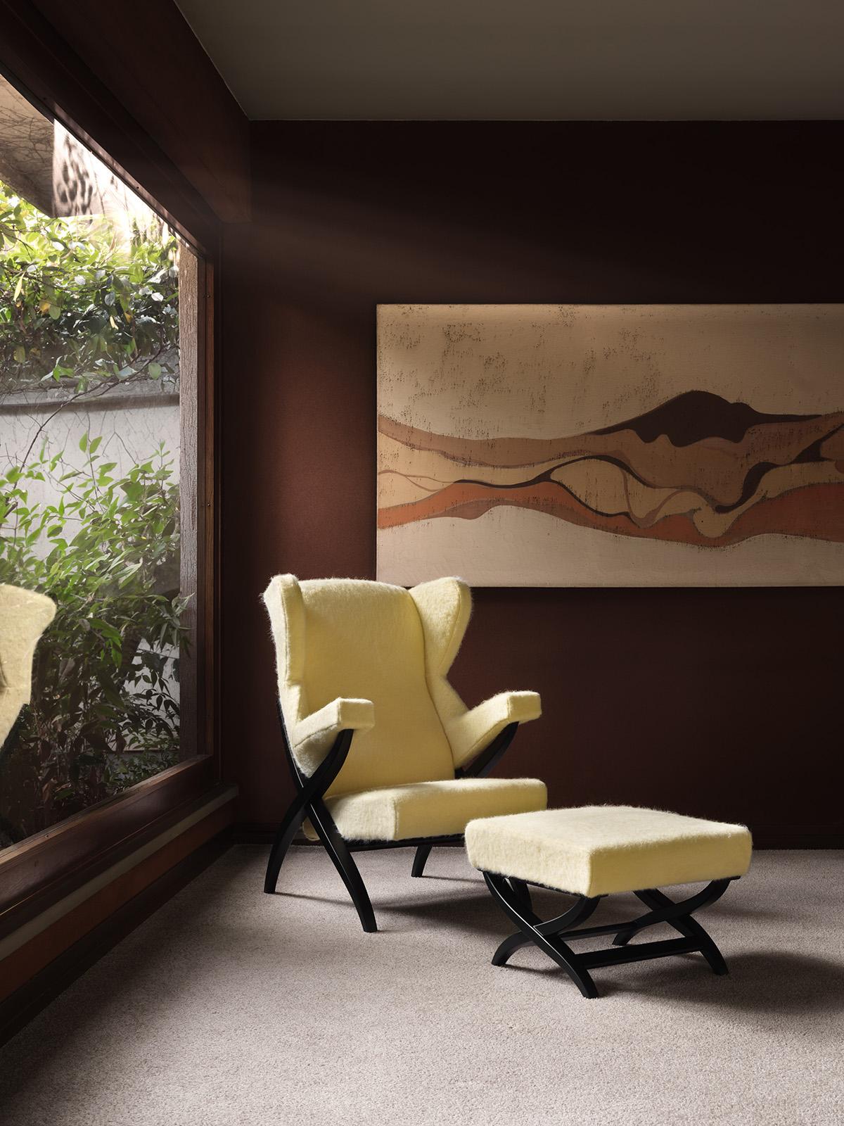 Mid-Century Modern Franco Albini 'Fiorenza' Lounge Chair with Ottoman for Arflex 1952 For Sale