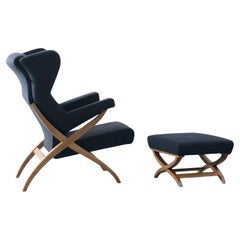 Franco Albini 'Fiorenza' Loungesessel mit Ottomane für Arflex 1952