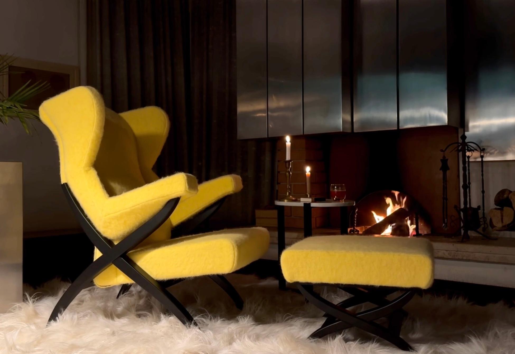 Franco Albini 'Fiorenza' Lounge Chair with Ottoman in Leather for Arflex 1952 For Sale 1