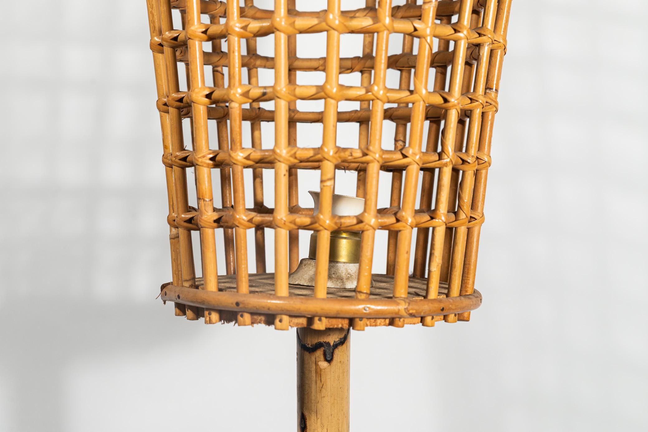 Mid-Century Modern Franco Albini, Floor Lamp, Bamboo, Italy, circa 1960