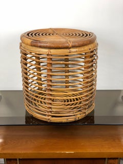 Franco Albini for Bonacina Basket in Rattan Bamboo, Italy, 1950s