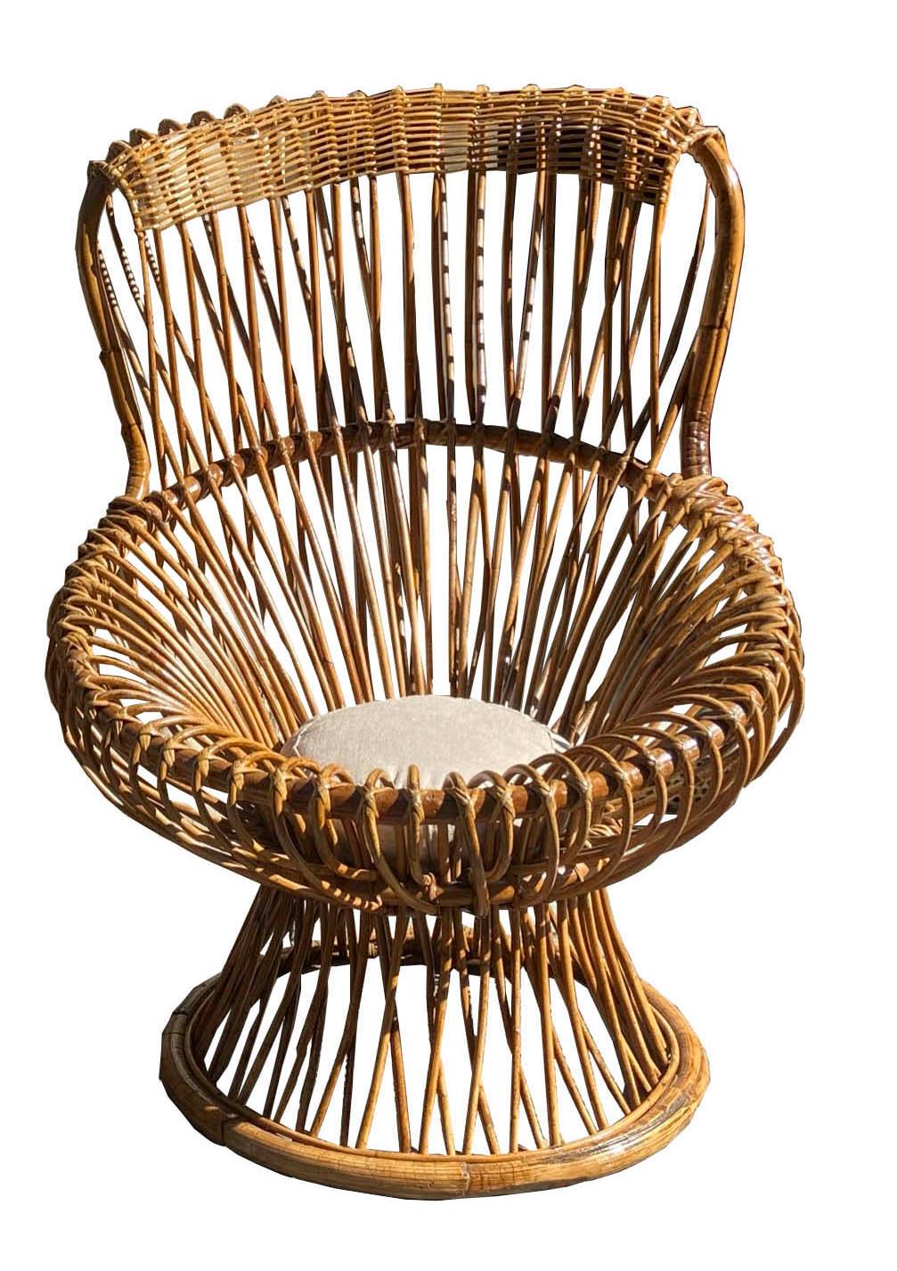 Mid-Century Modern Franco Albini for Bonacina Margherita Chair, Italy, 1950s
