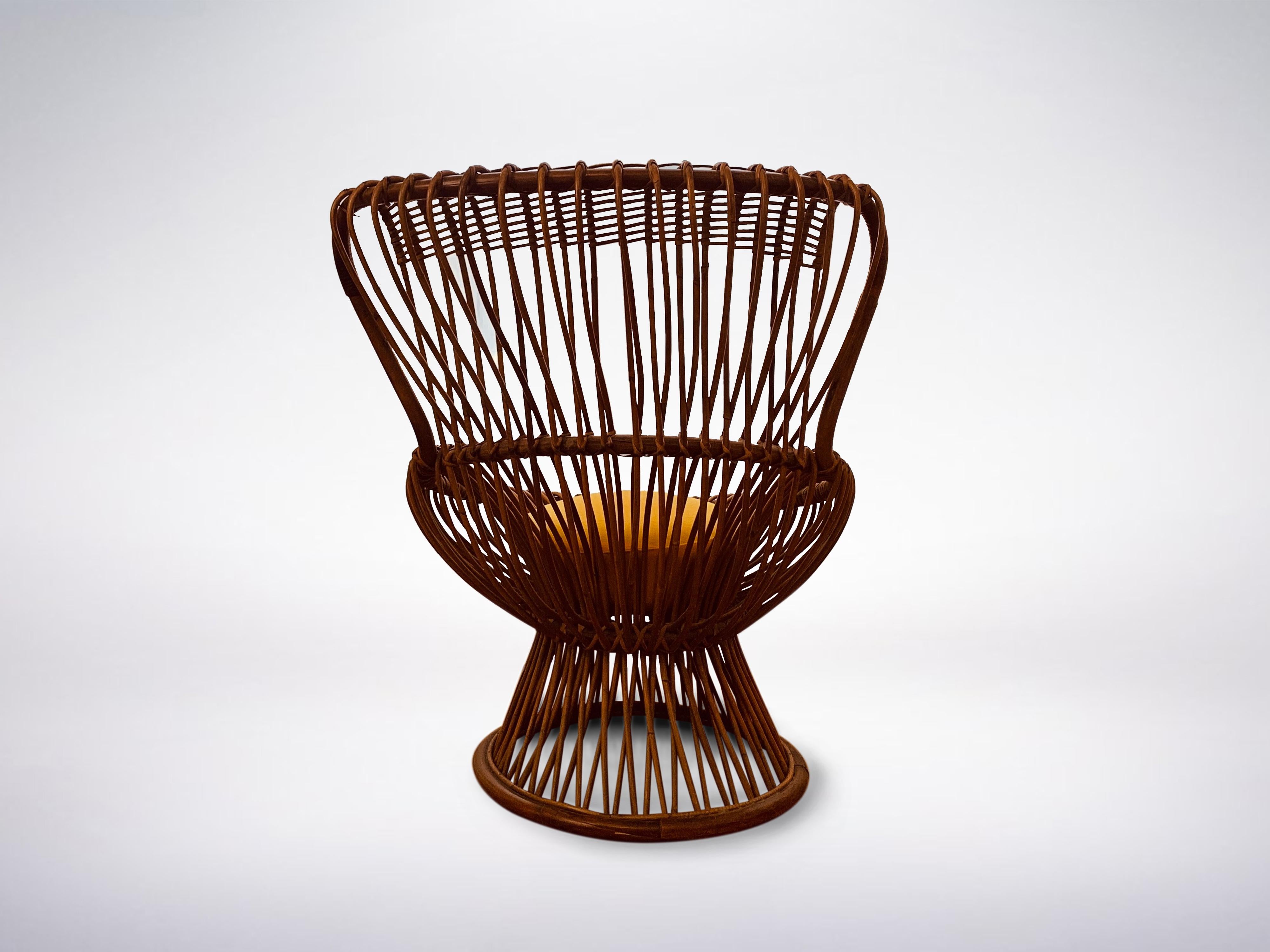 Franco Albini for Bonacina, mid-century rattan chair 