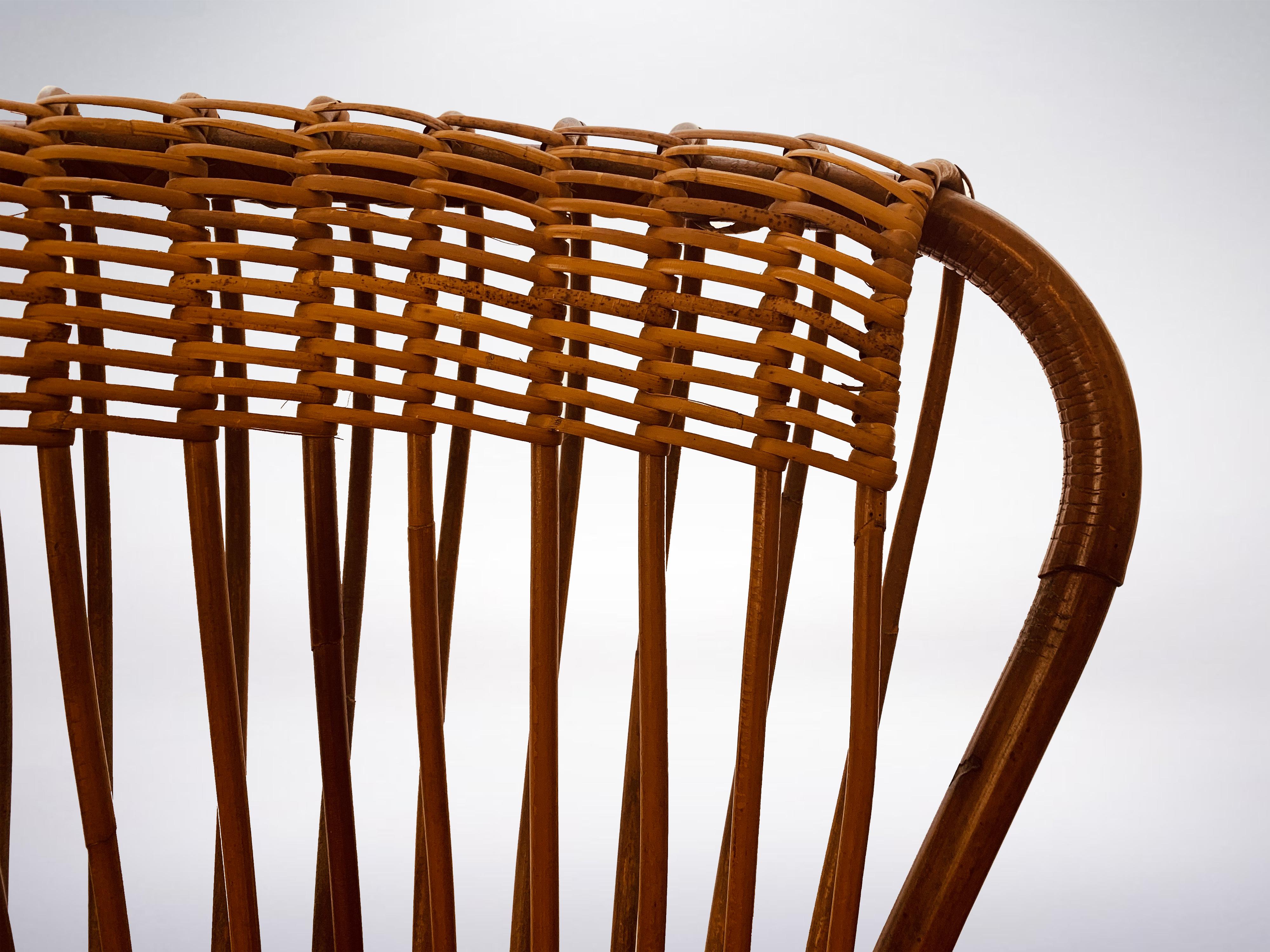 Mid-20th Century Franco Albini for Bonacina, Mid-Century Rattan Chair 