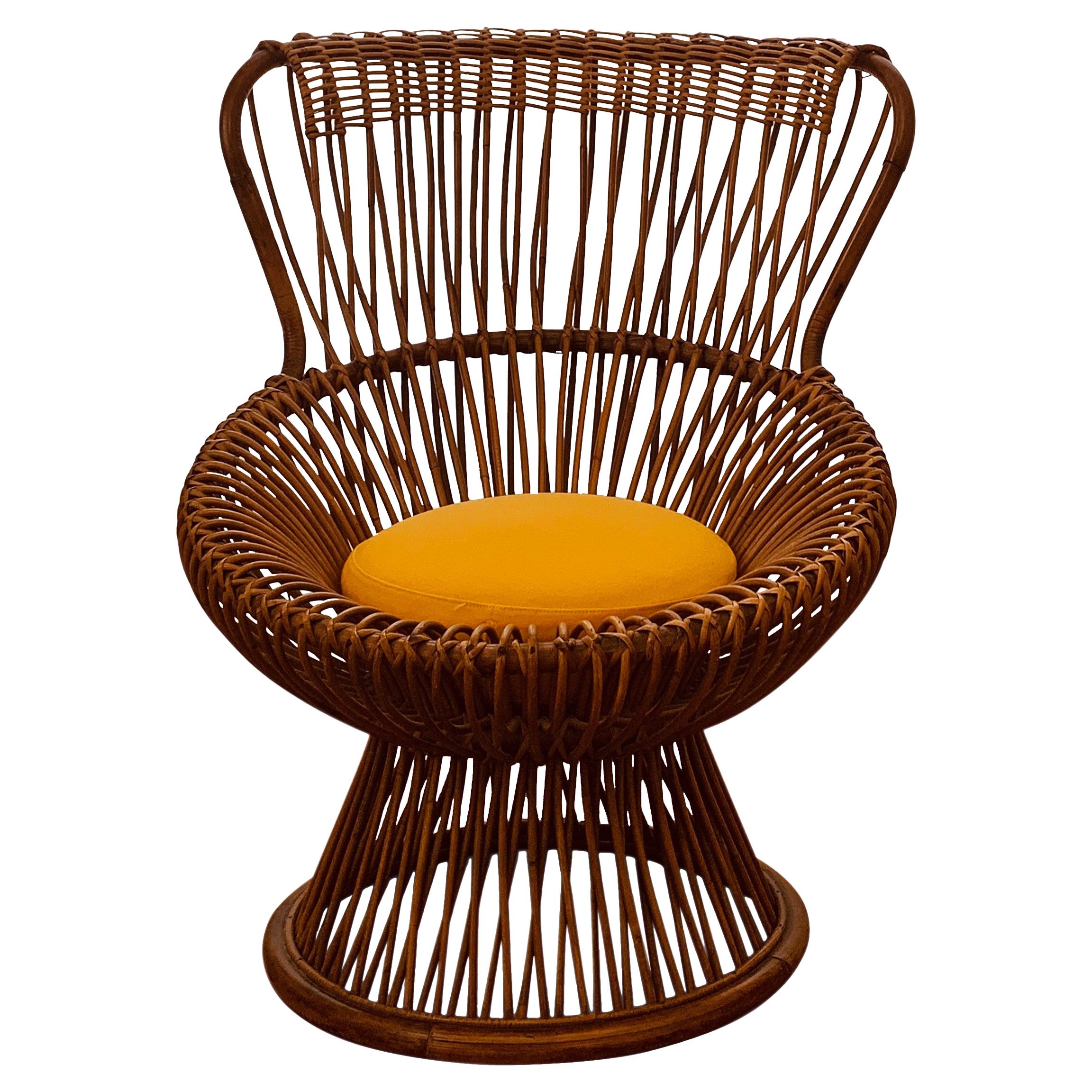 Franco Albini for Bonacina, Mid-Century Rattan Chair "Margherita", 1950
