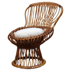 Franco Albini für Bonacina, Margherita-Stuhl aus Rattan, Italien, 1950er Jahre