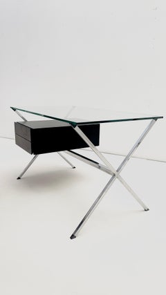 Franco Albini for Knoll - Chrome glass and black wood Desk