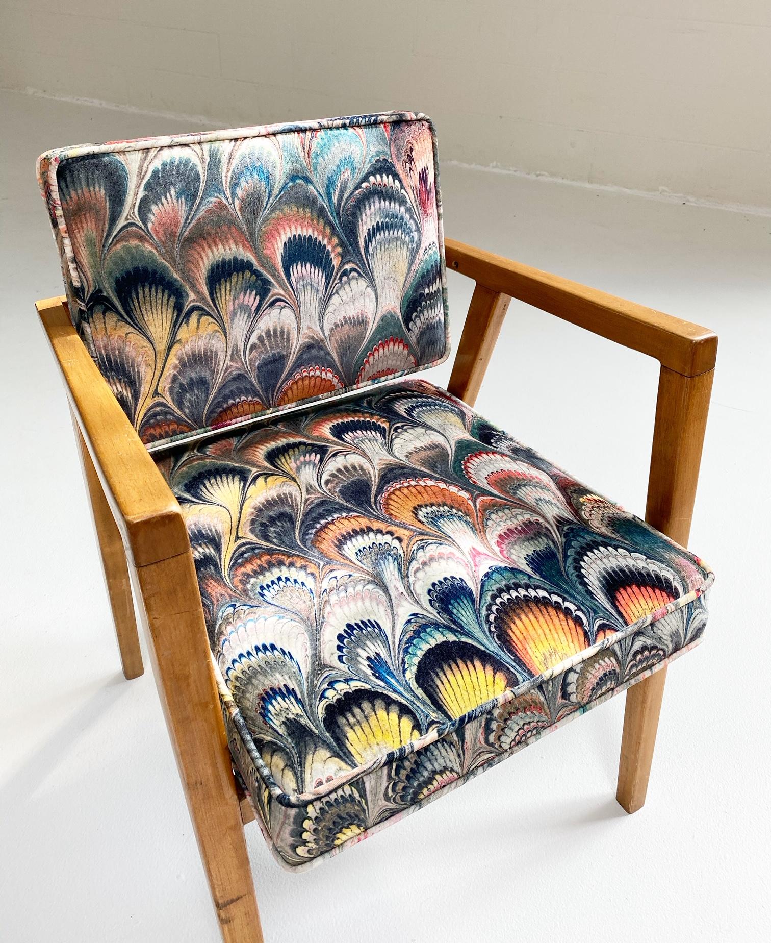 American Franco Albini for Knoll Model 48 Chair in Beata Heuman Velvet