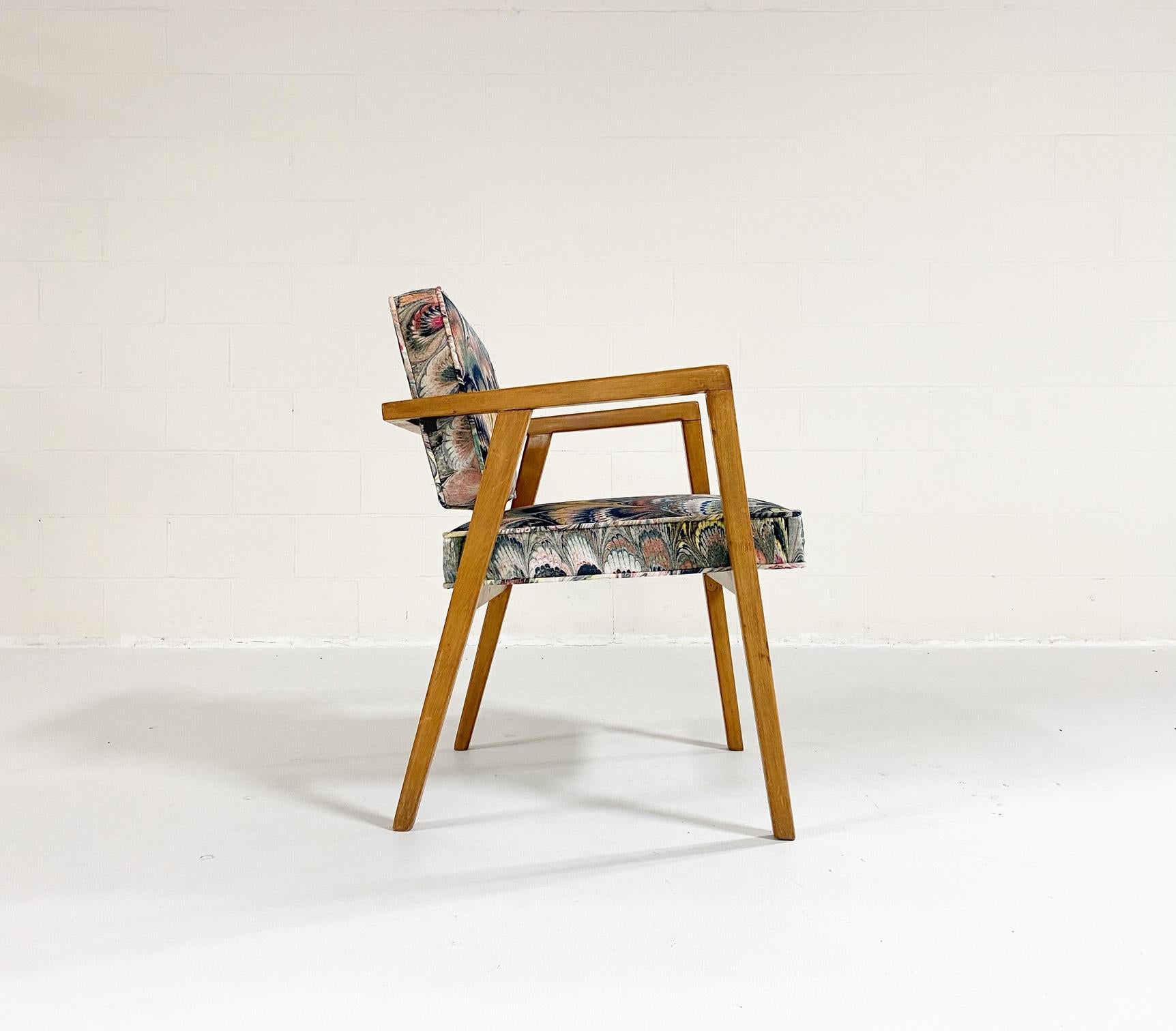 Mid-20th Century Franco Albini for Knoll Model 48 Chair in Beata Heuman Velvet