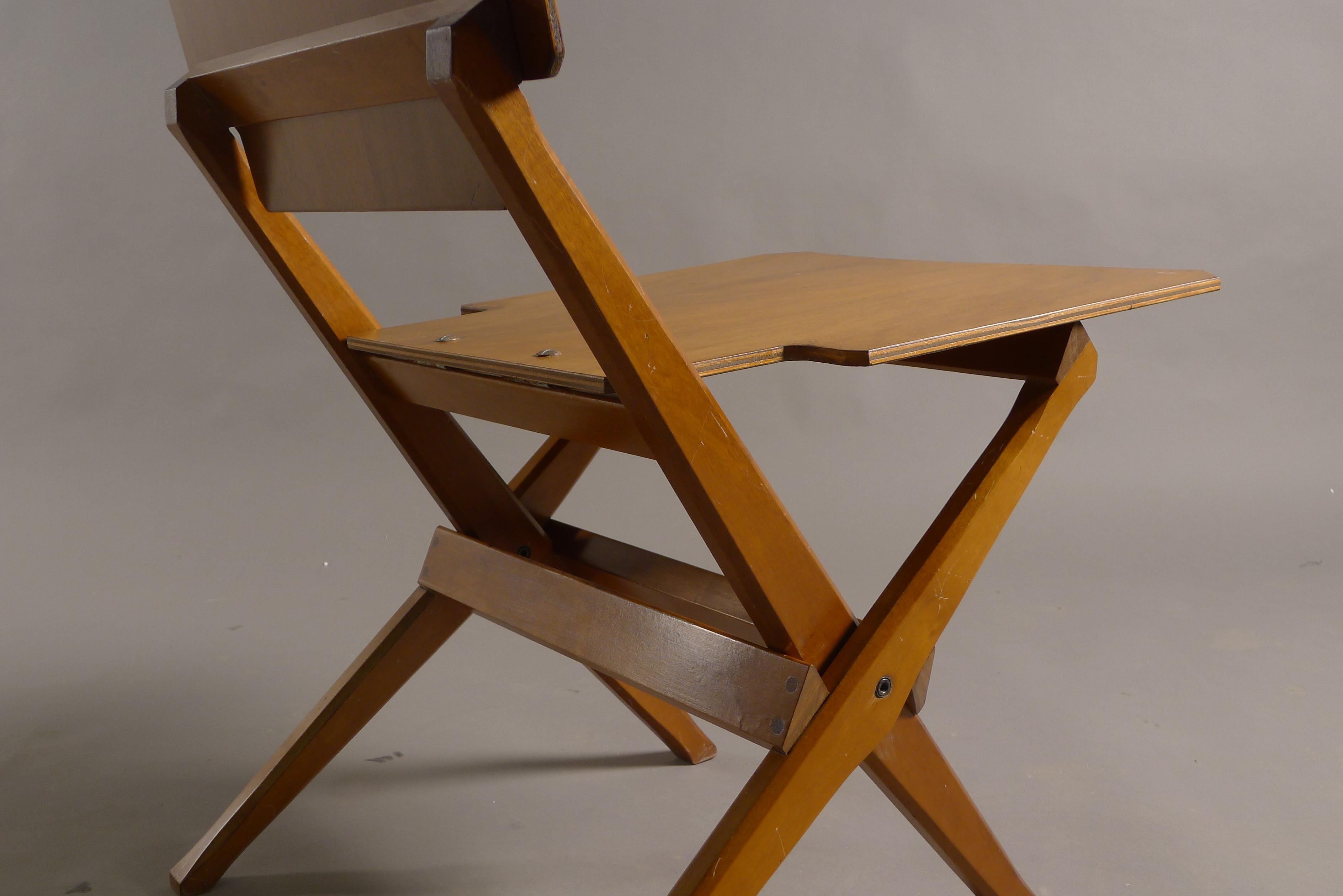 Franco Albini for Poggi circa 1950, Folding Chair In Good Condition For Sale In Wargrave, Berkshire