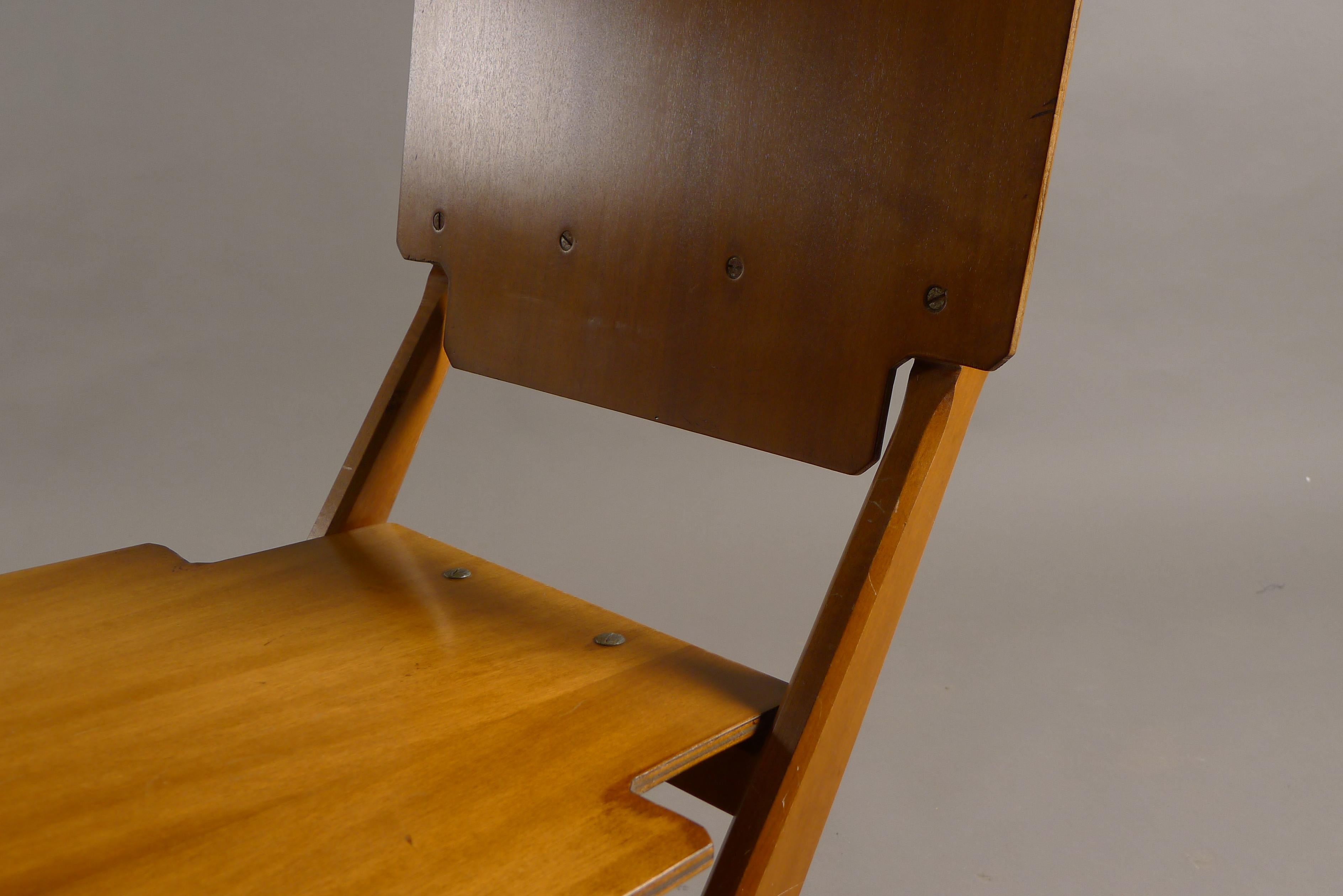 Wood Franco Albini for Poggi circa 1950, Folding Chair For Sale