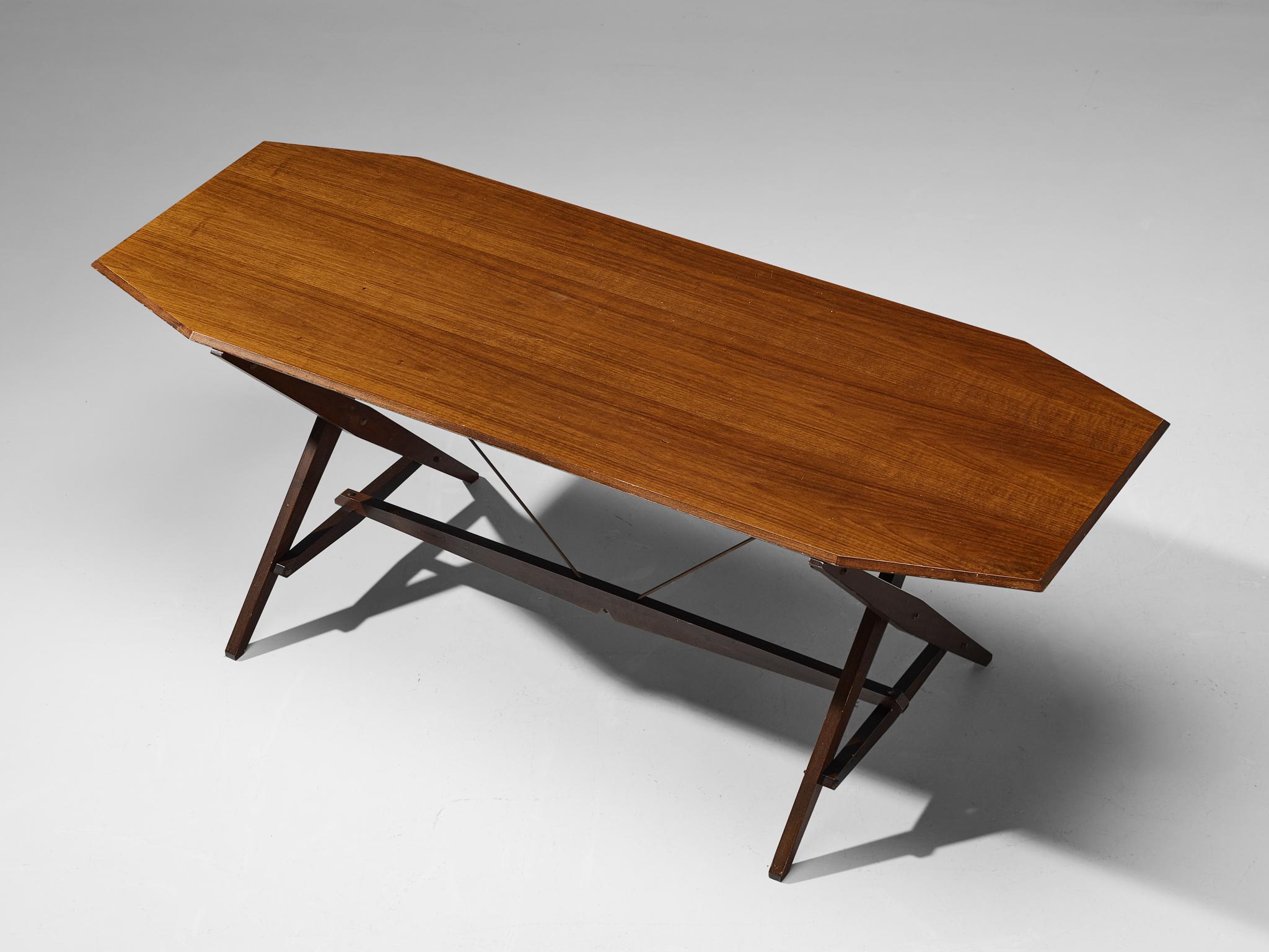 Mid-20th Century Franco Albini for Poggi Dining Table in Walnut  For Sale