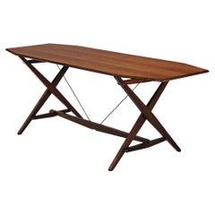 Table de salle à manger en noyer Franco Albini pour Poggi 