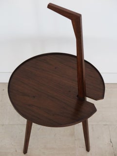 Franco Albini für Poggi Italienischer Cicognino Beistelltisch aus dunklem Holz 1950er Jahre