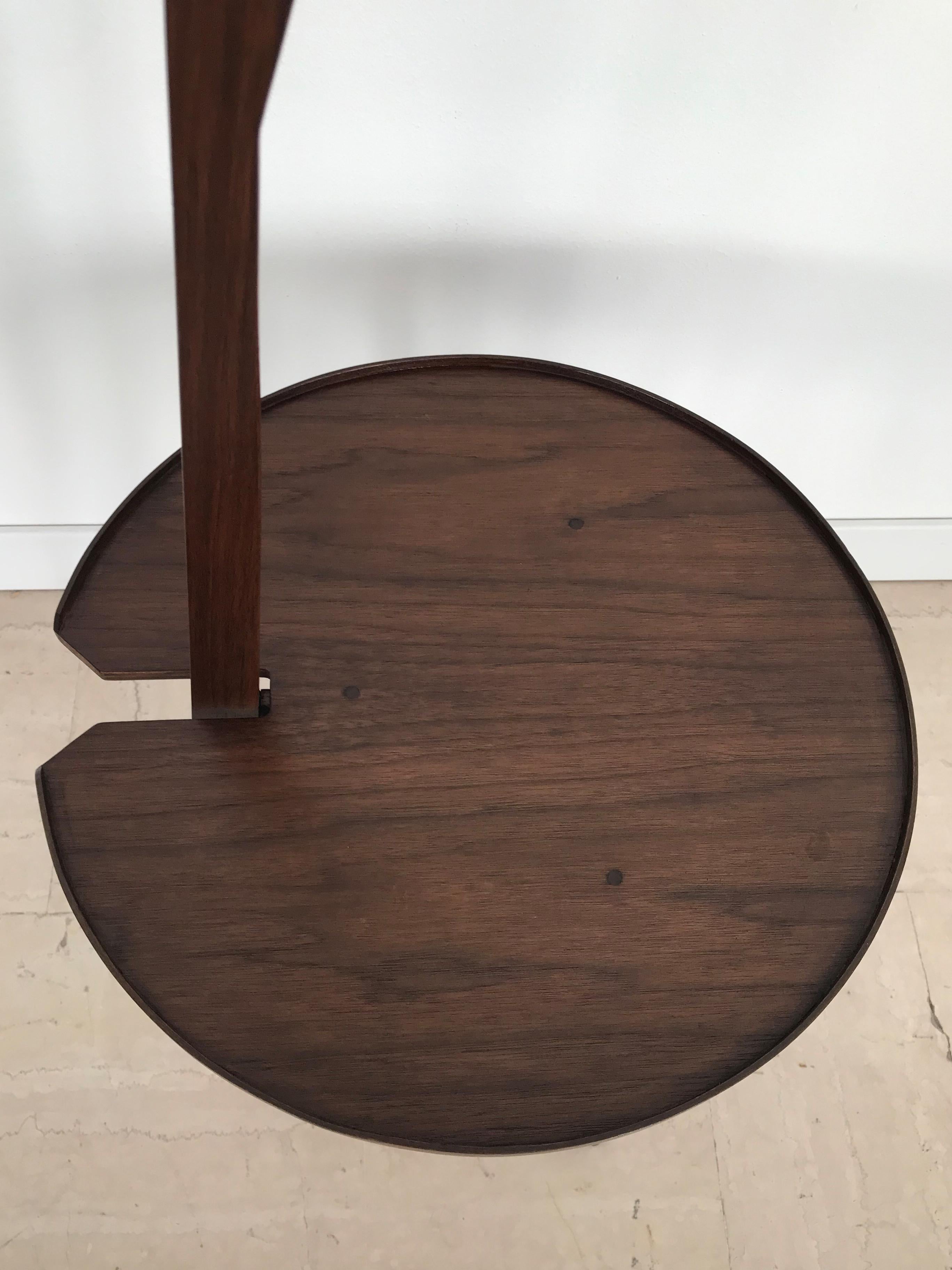 Mid-20th Century Franco Albini for Poggi Italian Cicognino Dark Wood Side Table 1950s
