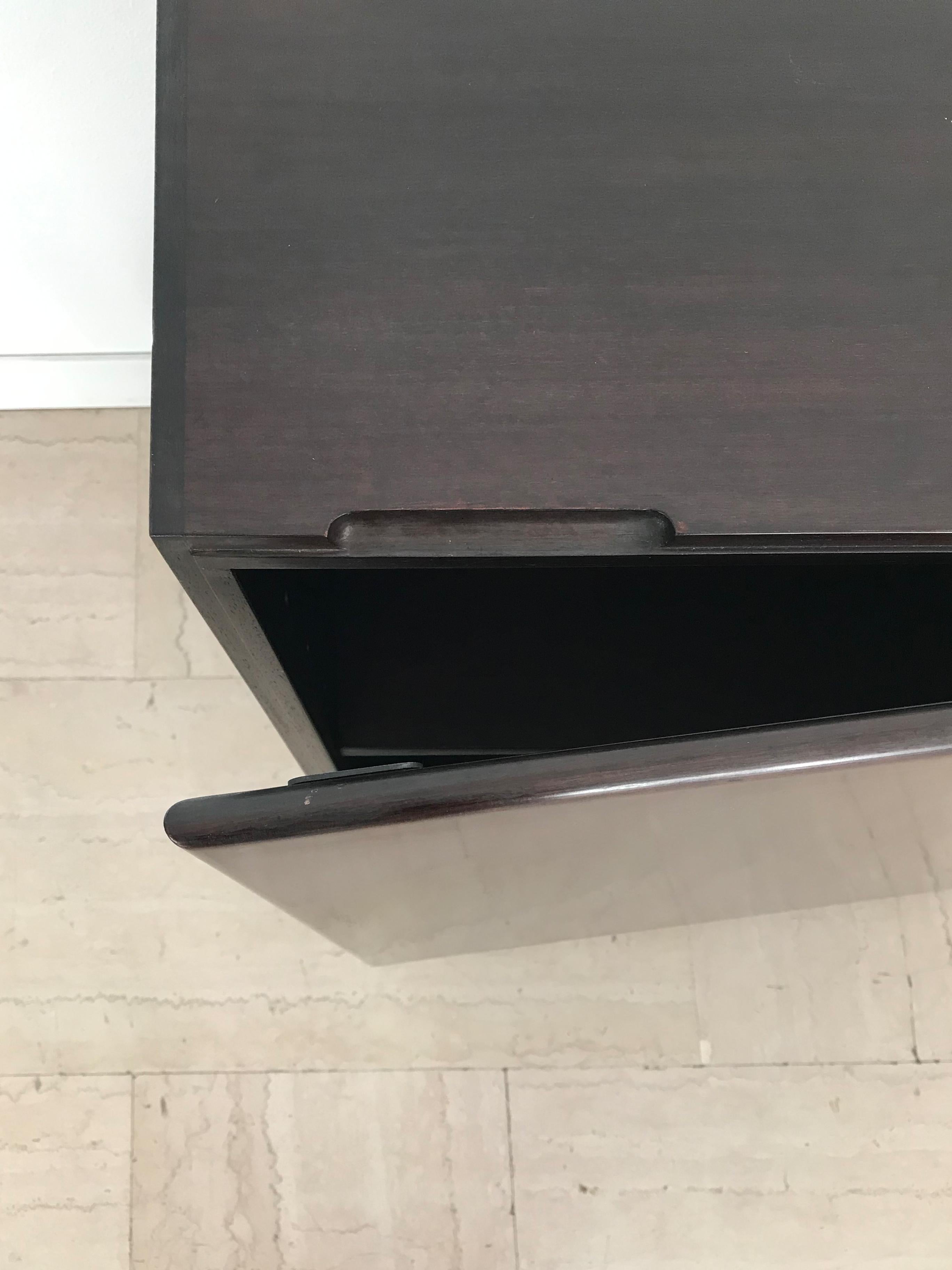Franco Albini for Poggi Italian Midcdentury Dark Wood Sideboard, 1960s in vendita 8