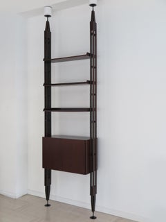 Franco Albini for Poggi Pavia Italian Dark Wood LB7 Bookcase, Italy 1970s