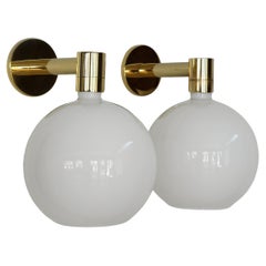 Franco Albini for Sirrah Italian Gold Glass Sconces Wall Lamps 19702